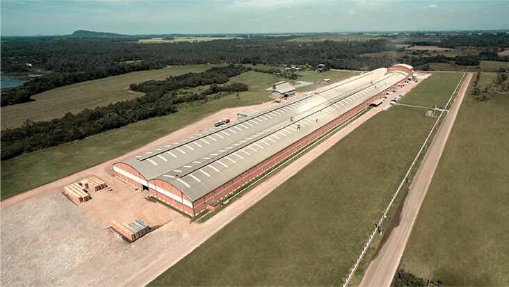 Imagem aérea fábrica Pisoforte em Criciúma-SC